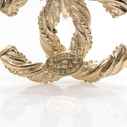 Chanel Crystal Twisted CC Earrings Gold 4 of 4