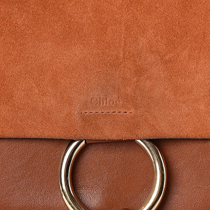 Chloe Suede Calfskin Medium Faye Shoulder Bag Tobacco 16 of 19