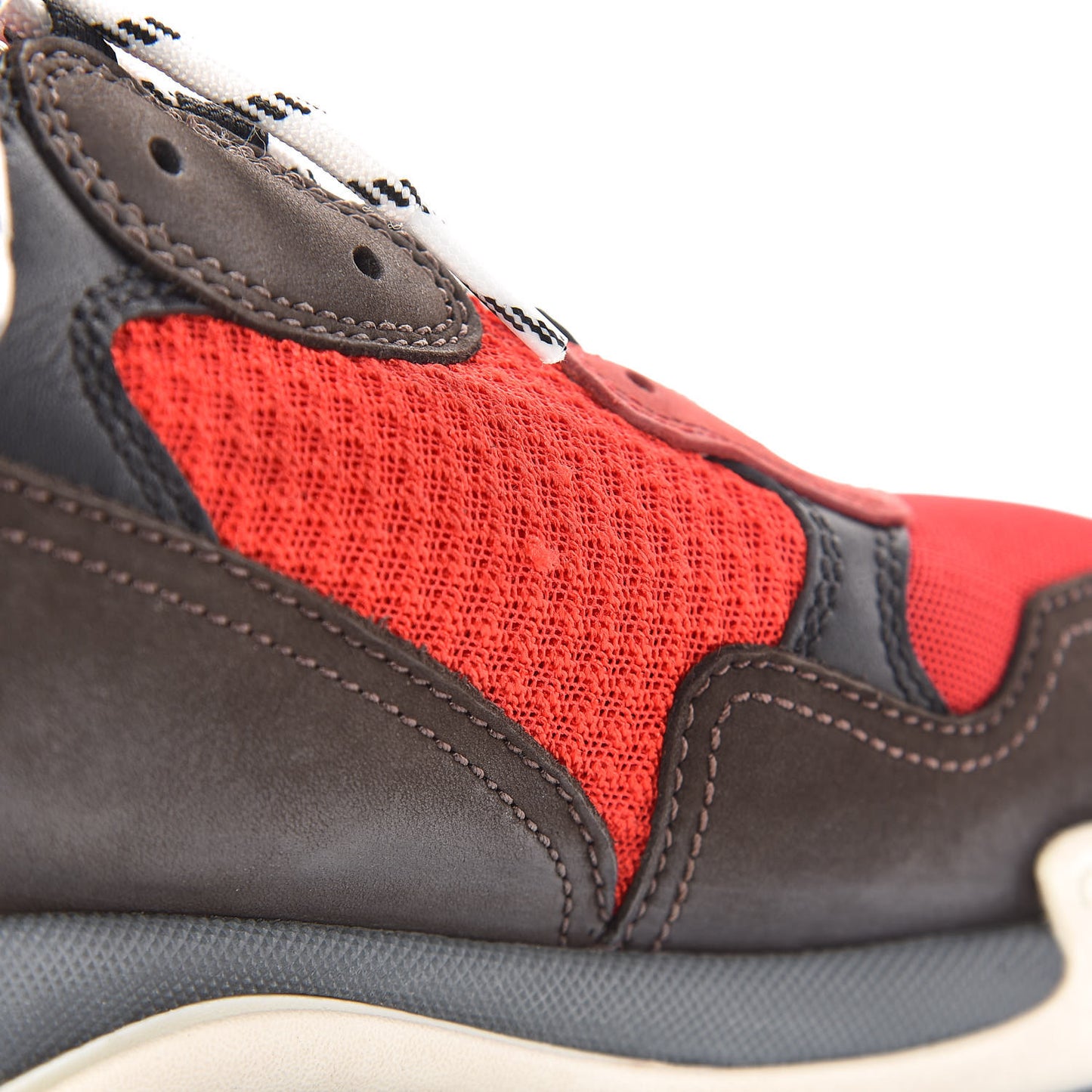 Fabric Mesh Mens Triple S Sneakers 47 Rouge Black