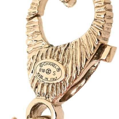 Chanel Crystal Baguette Pearl CC Cross Necklace Gold 3 of 3