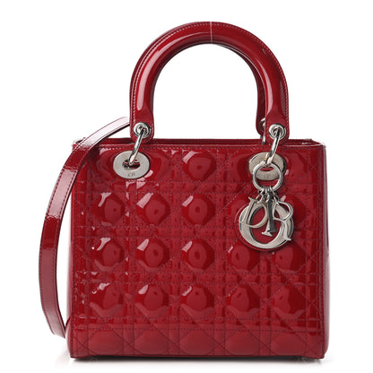 Christian Dior Patent Cannage Medium Lady Dior Red 1 of 10