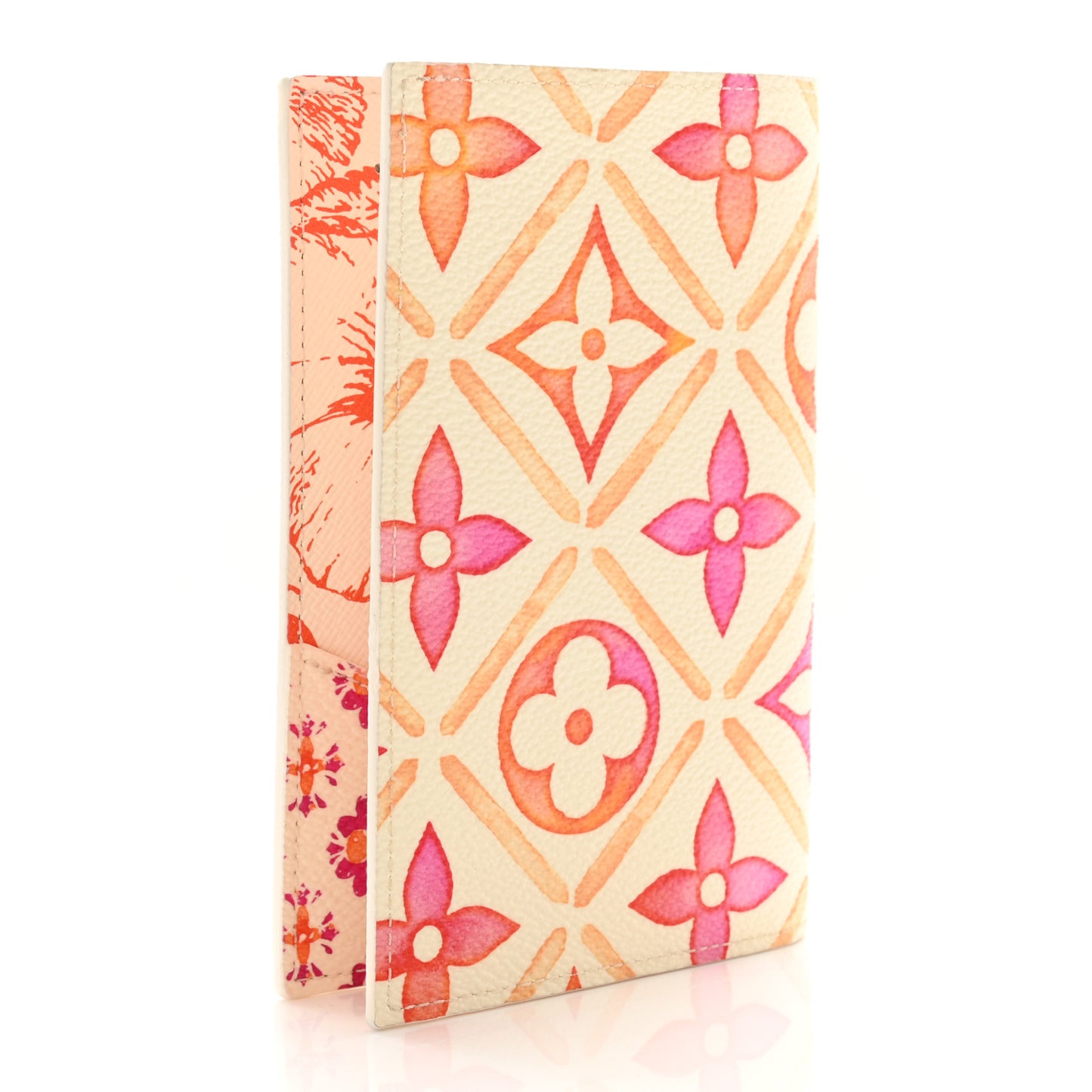 Monogram LV By the Pool Passport Cover NM Coral