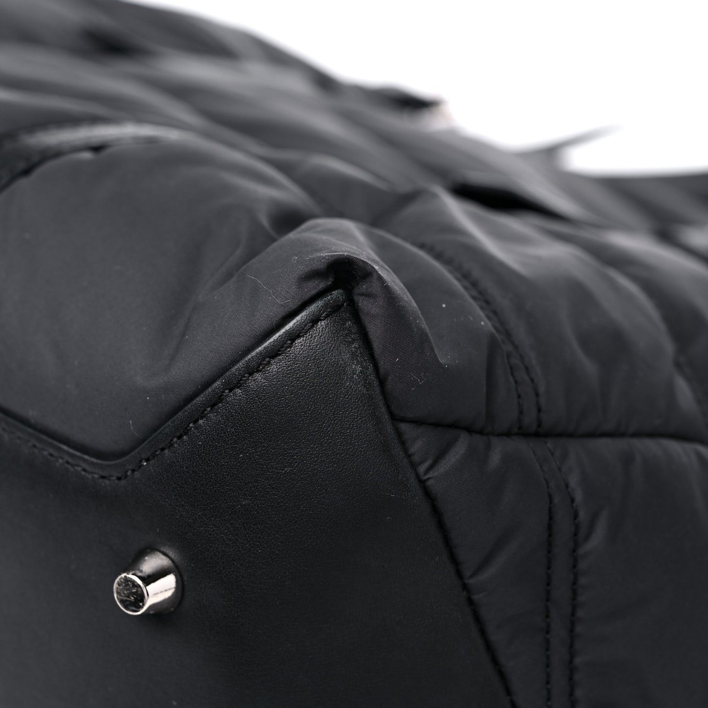 Nylon House Check Quilted Abbey Diaper Bag Black