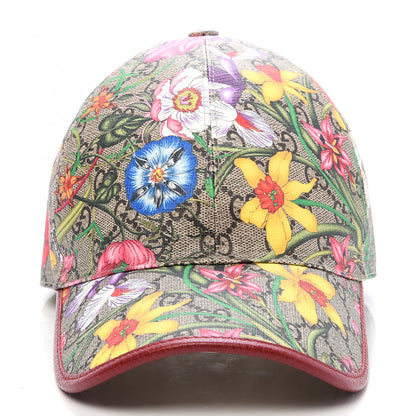 Gucci GG Supreme Monogram Flora Baseball Hat 56 S Red 4 of 8