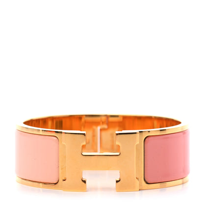 Hermes Enamel Wide Clic Clac H Bracelet PM Rose Florida Rose Petale 1 of 3