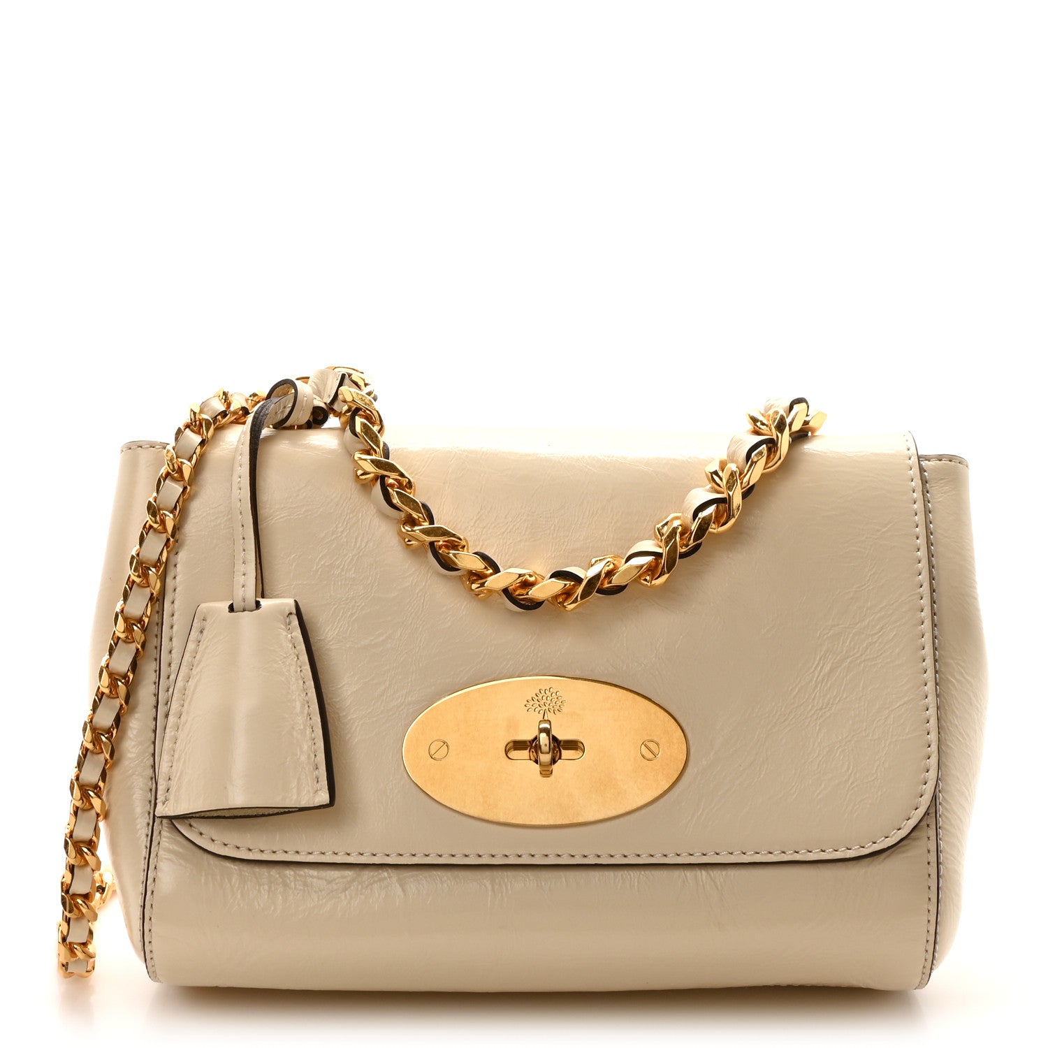 Mulberry High Shine Calfskin Lily Top Handle Flap Eggshell 1 of 11