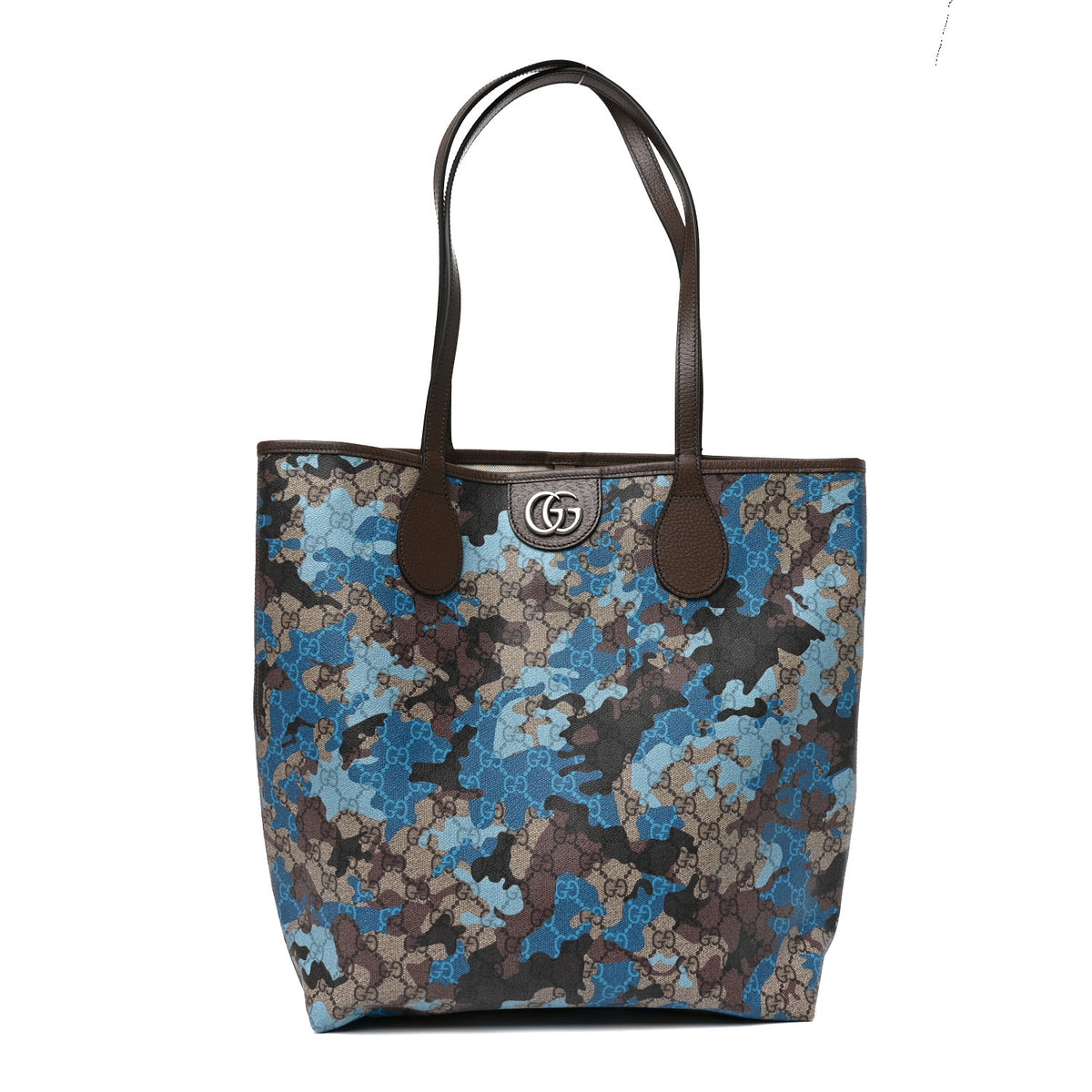 Gucci Supreme Monogram Camouflage Print Medium Tote  Beige Ebony New Acero Blue 1 of 10