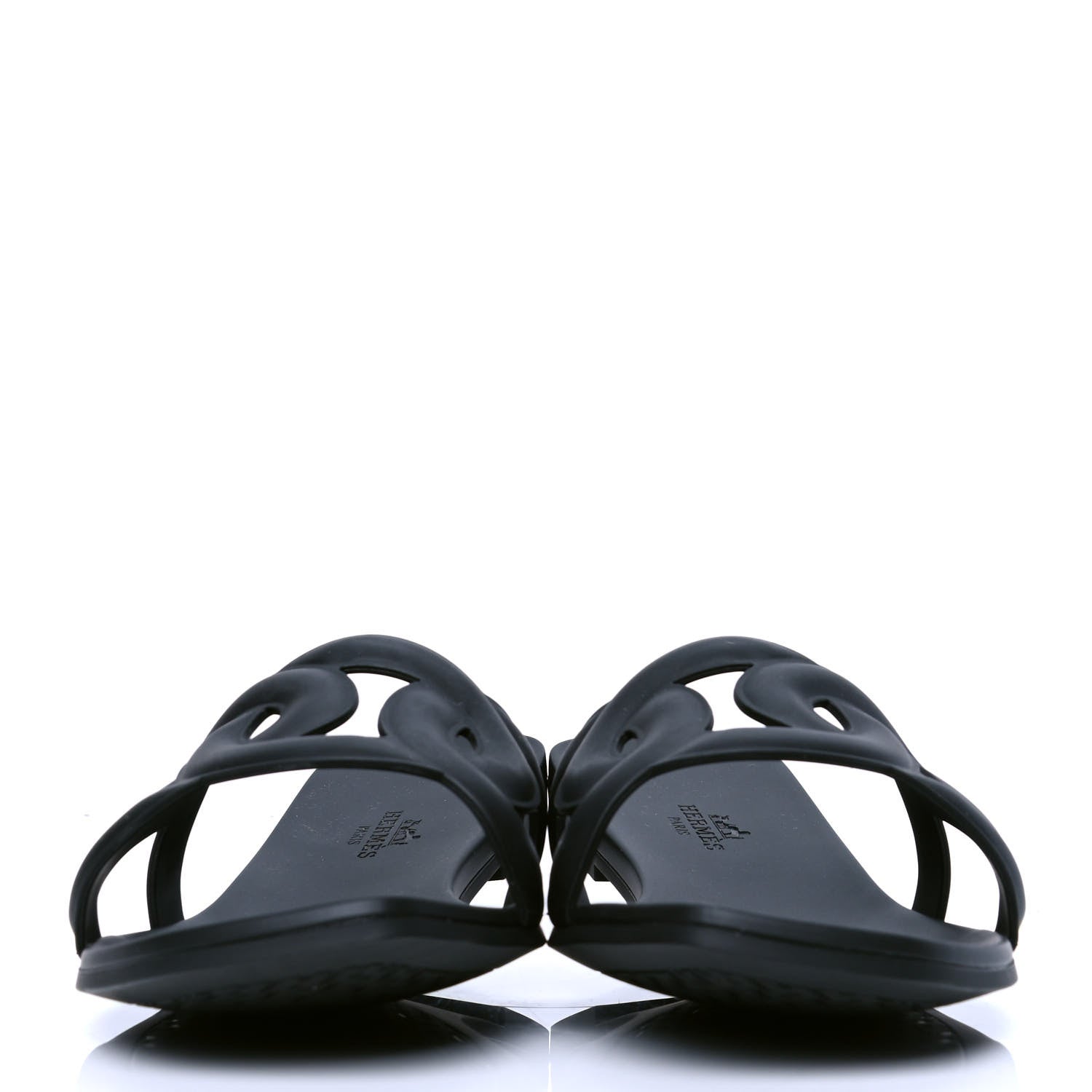 Hermes Rubber Aloha Sandals 40 Black 2 of 4