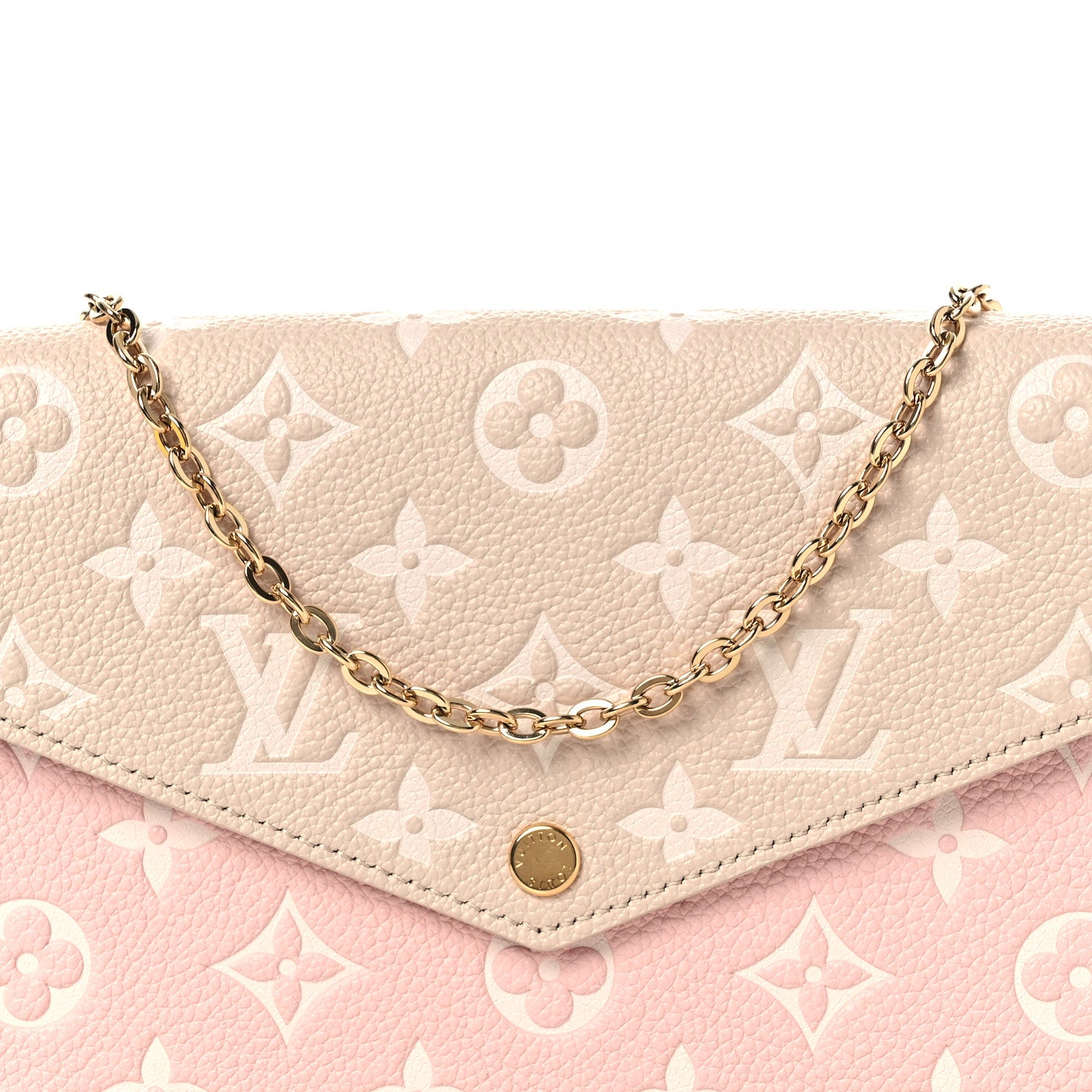 Louis Vuitton Empreinte Spring in the City Felicie Pochette Chain Wallet Pink Beige Yellow 8 of 10