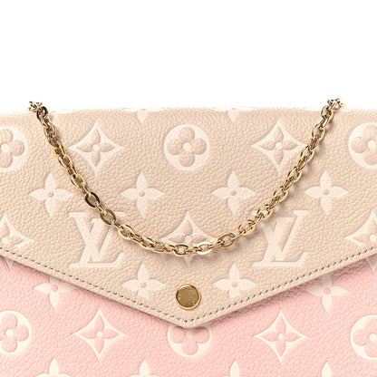 Louis Vuitton Empreinte Spring in the City Felicie Pochette Chain Wallet Pink Beige Yellow 8 of 10