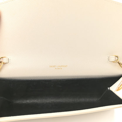 Saint Laurent Grain De Poudre Monogram Uptown Chain Wallet Crema Soft 6 of 11
