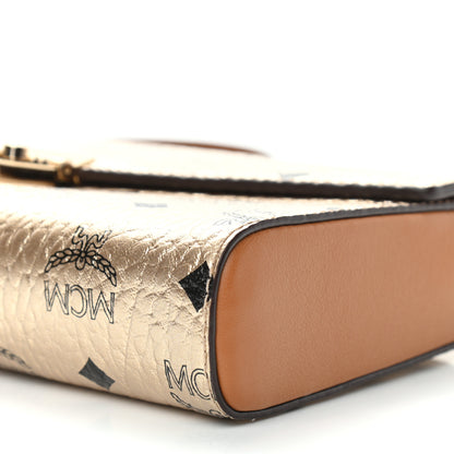 MCM Metallic Visetos Medium Millie Crossbody Bag Berlin Gold 10 of 10