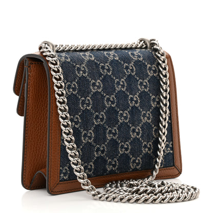 Gucci New Denim GG Monogram Dollar Calfskin Enamel Mini Dionysus Shoulder Bag Blue Tea Cuir Epilog Electric Blue 3 of 13