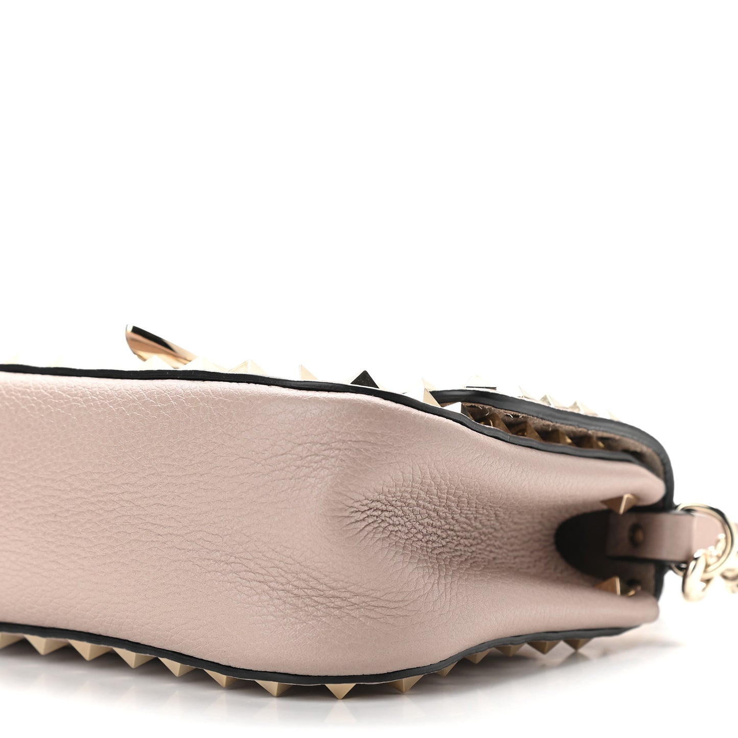 Grainy Calfskin Small Rockstud Top Handle Bag Poudre
