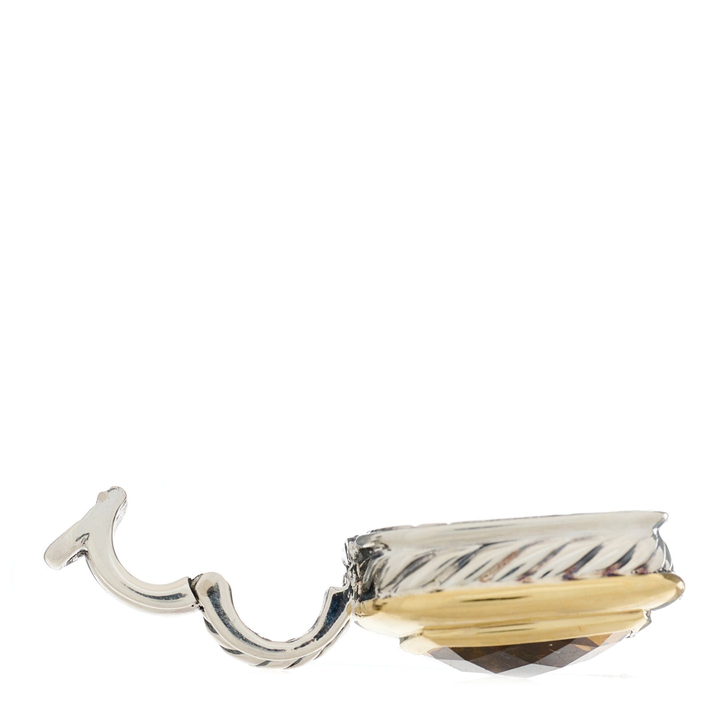 Sterling Silver 18K Yellow Gold Citrine 11mm Albion Enhancer Pendant