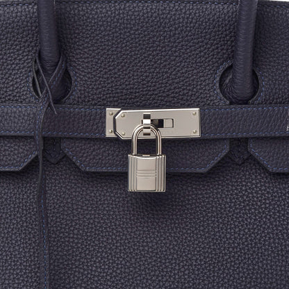 Hermes Togo Swift Officier Birkin 35 Bleu Nuit Vert Cypress 8 of 13