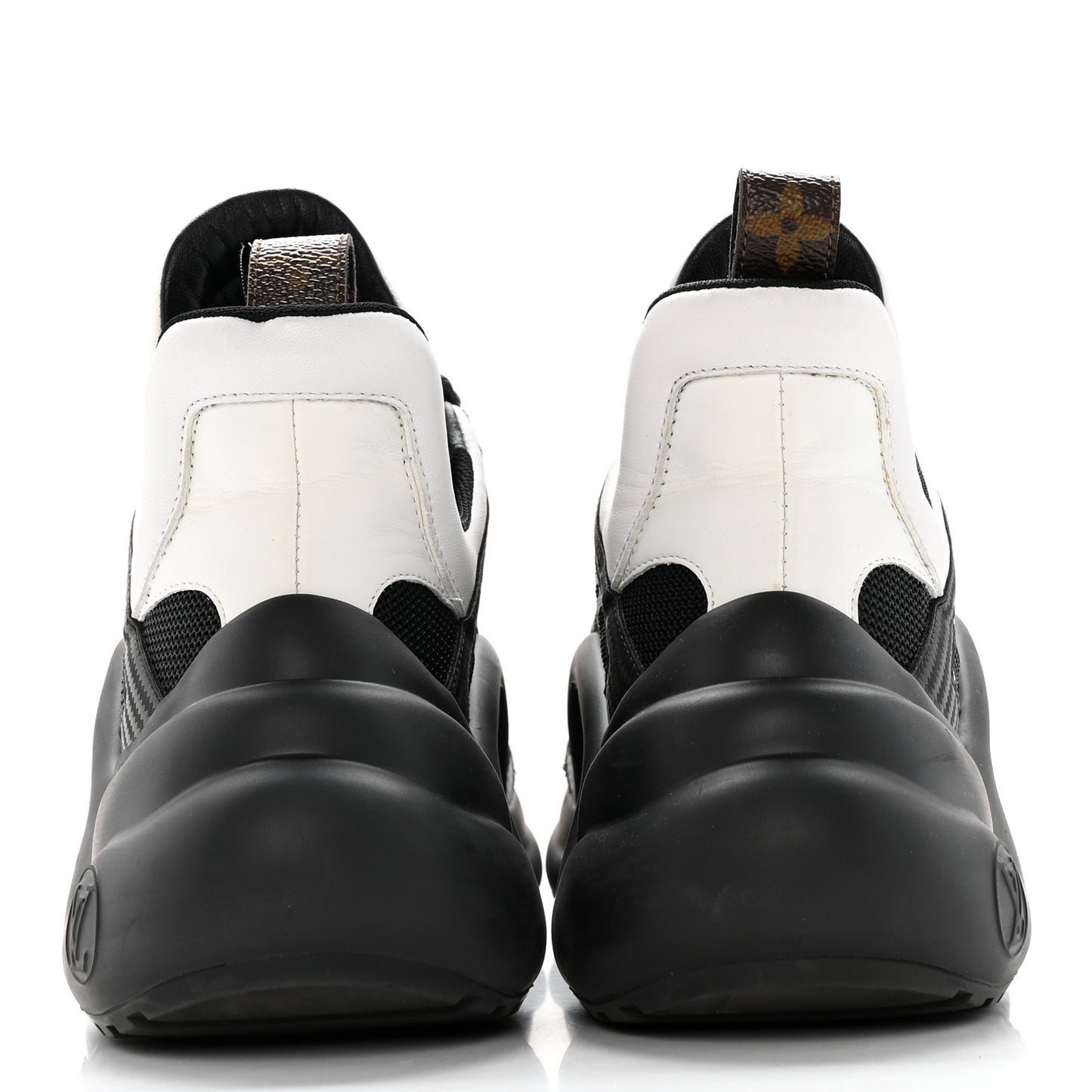 Calfskin Technical Nylon LV Archlight Sneakers 37 Black White