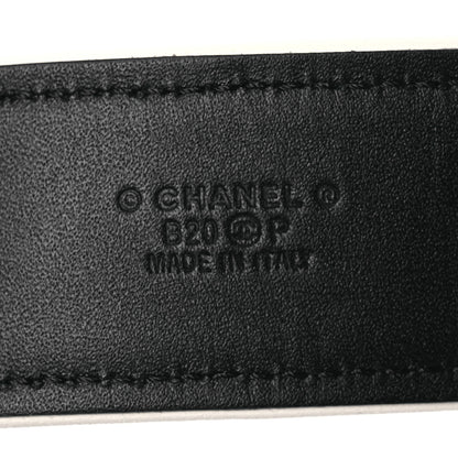 Chanel Denim Quilted CC Belt  85 34 Blue White 5 of 9