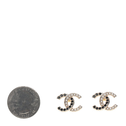 Chanel Resin Pearl CC Earrings Gold Black 2 of 4