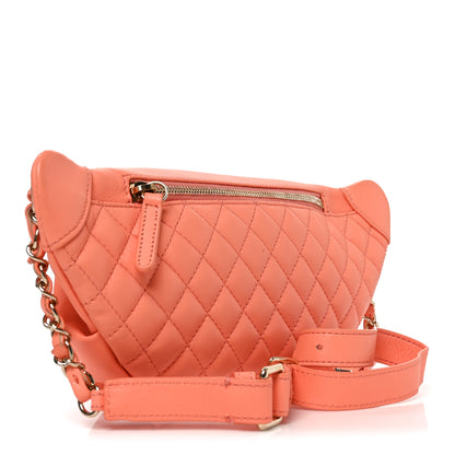 Chanel Lambskin Quilted Bi Waist Bag Fanny Pack Orange 4 of 19