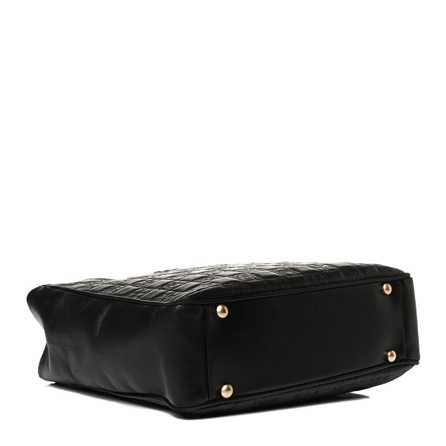 Lambskin Precious Symbols Shopping Tote Black