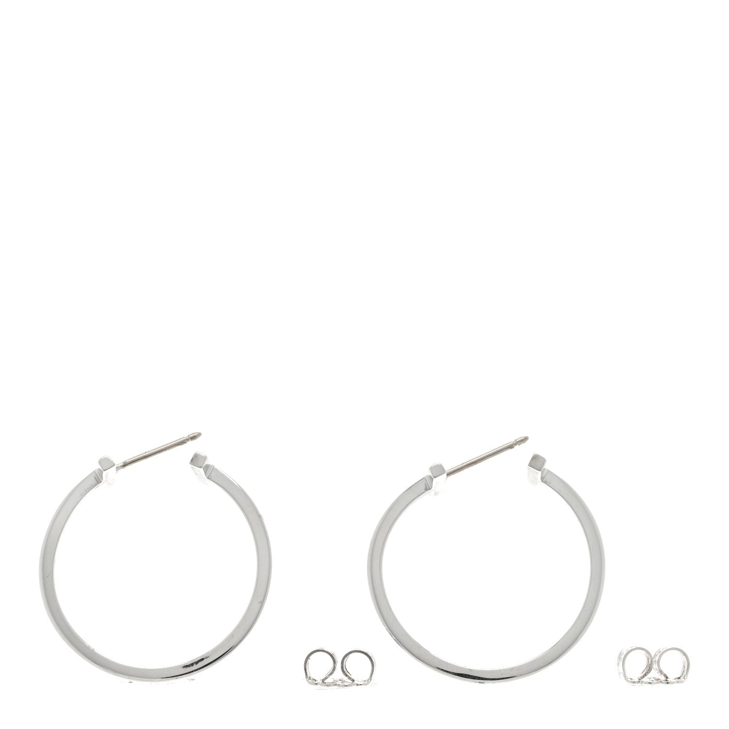 Tiffany Sterling Silver Small T Wire Hoop Earrings 3 of 4