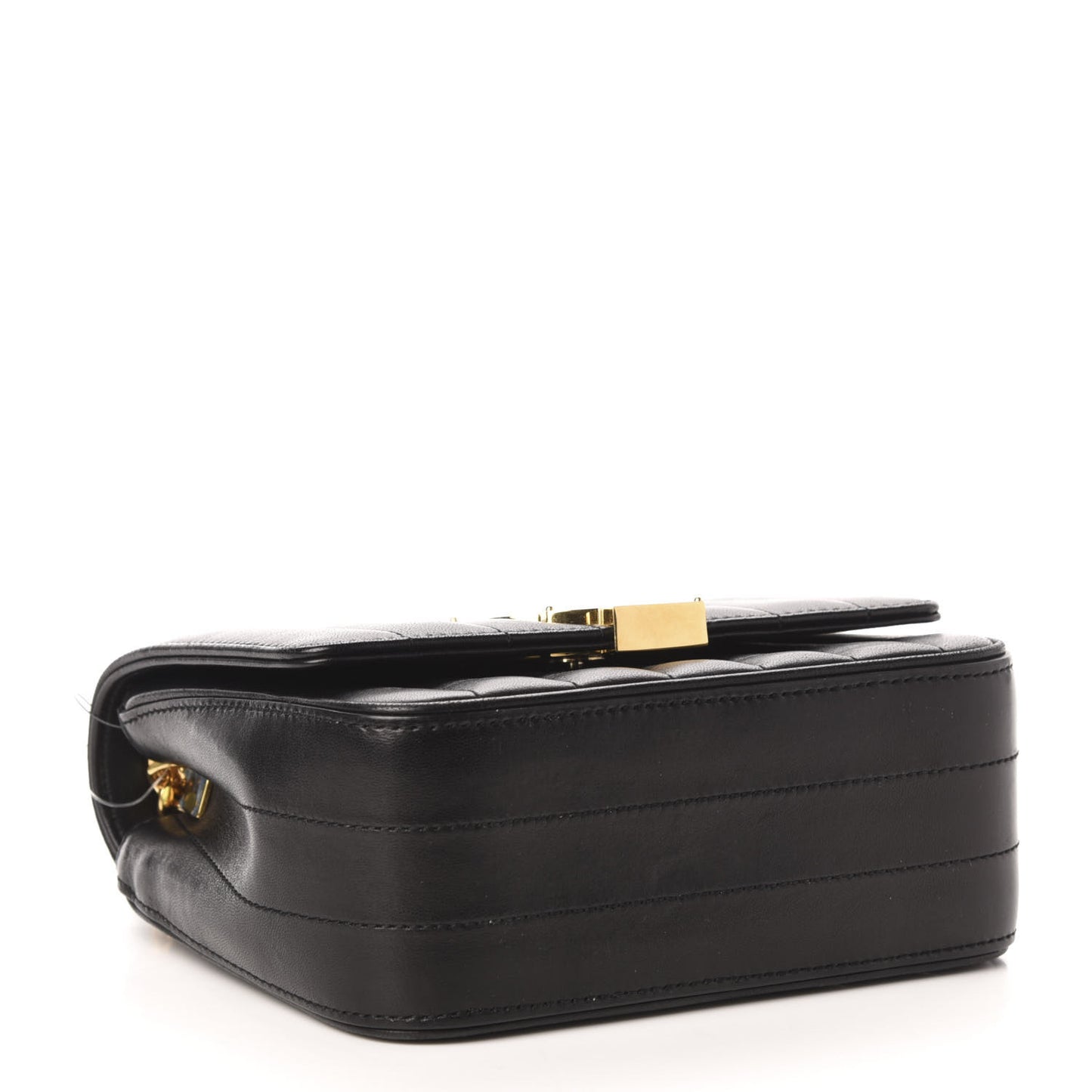 Lambskin Matelasse Monogram Small Vicky Chain Bag Black