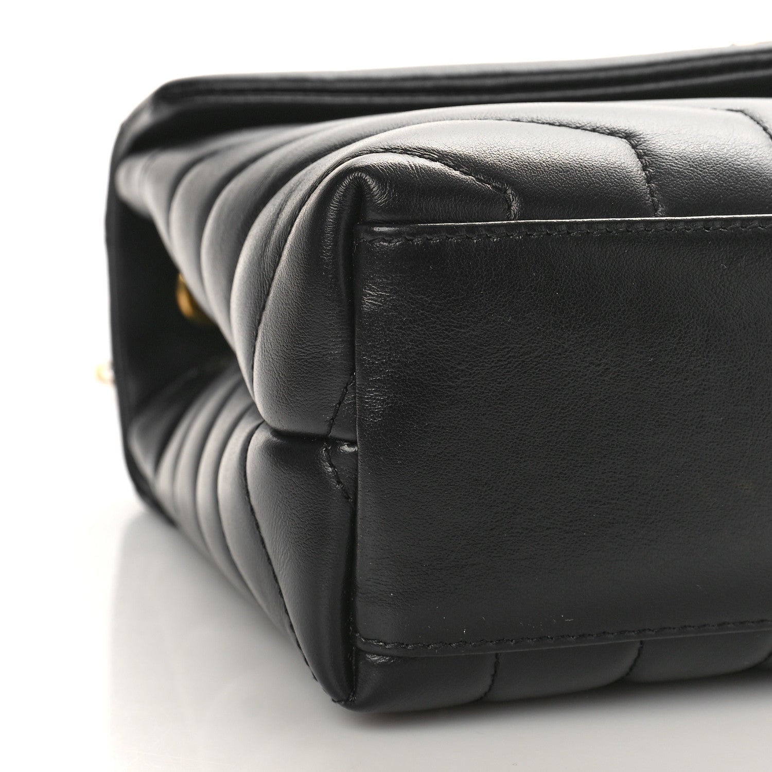 Saint Laurent Calfskin Y Quilted Monogram Small Loulou Chain Satchel Black 7 of 9