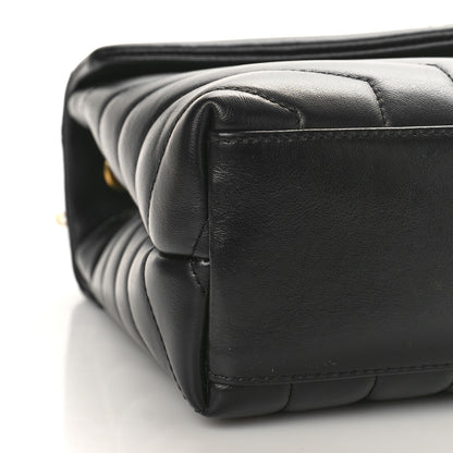 Saint Laurent Calfskin Y Quilted Monogram Small Loulou Chain Satchel Black 7 of 9