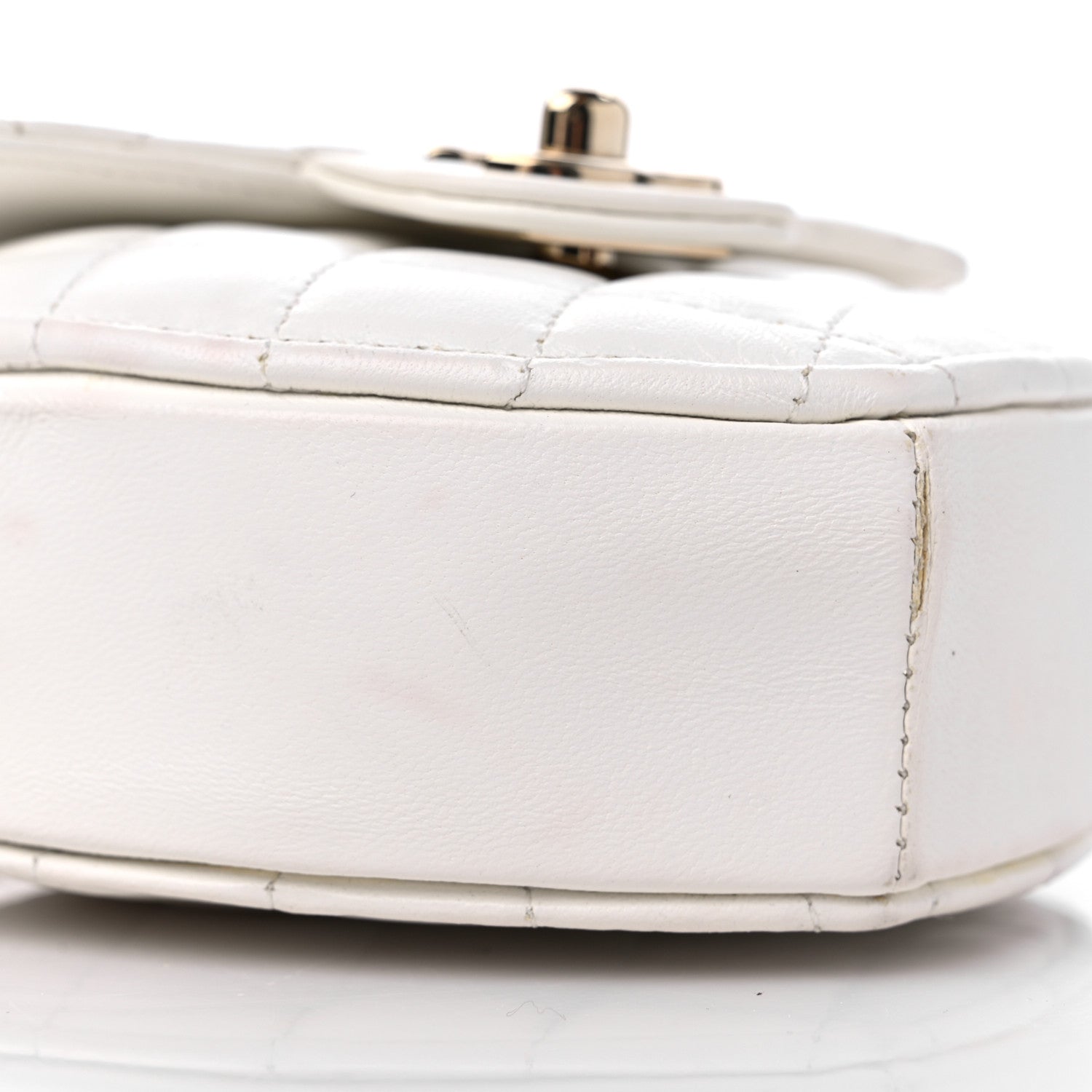 Chanel Lambskin Quilted CC In Love Heart Clutch With Chain White 8 of 13