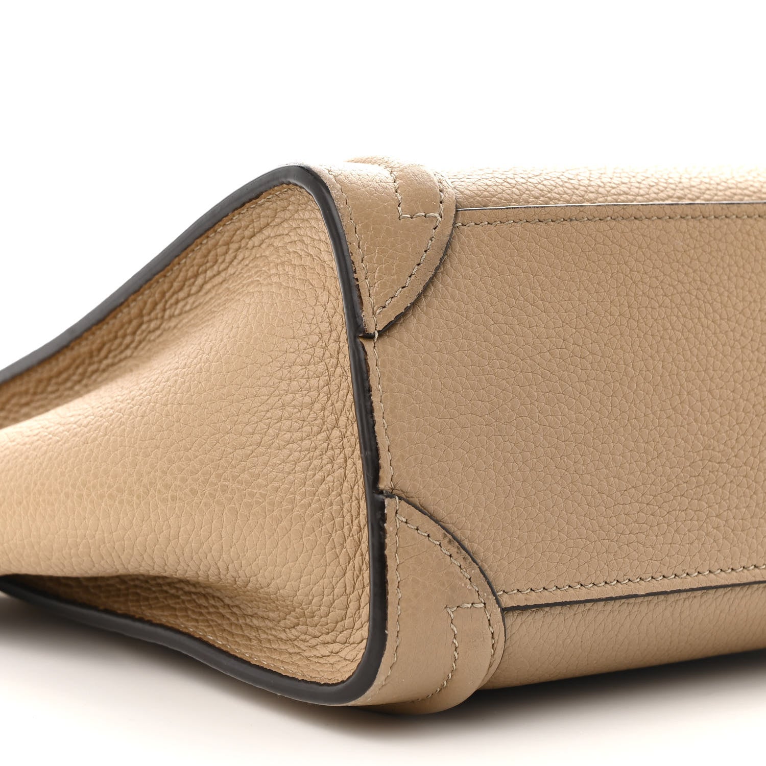 Celine Drummed Calfskin Nano Luggage Dune 9 of 26