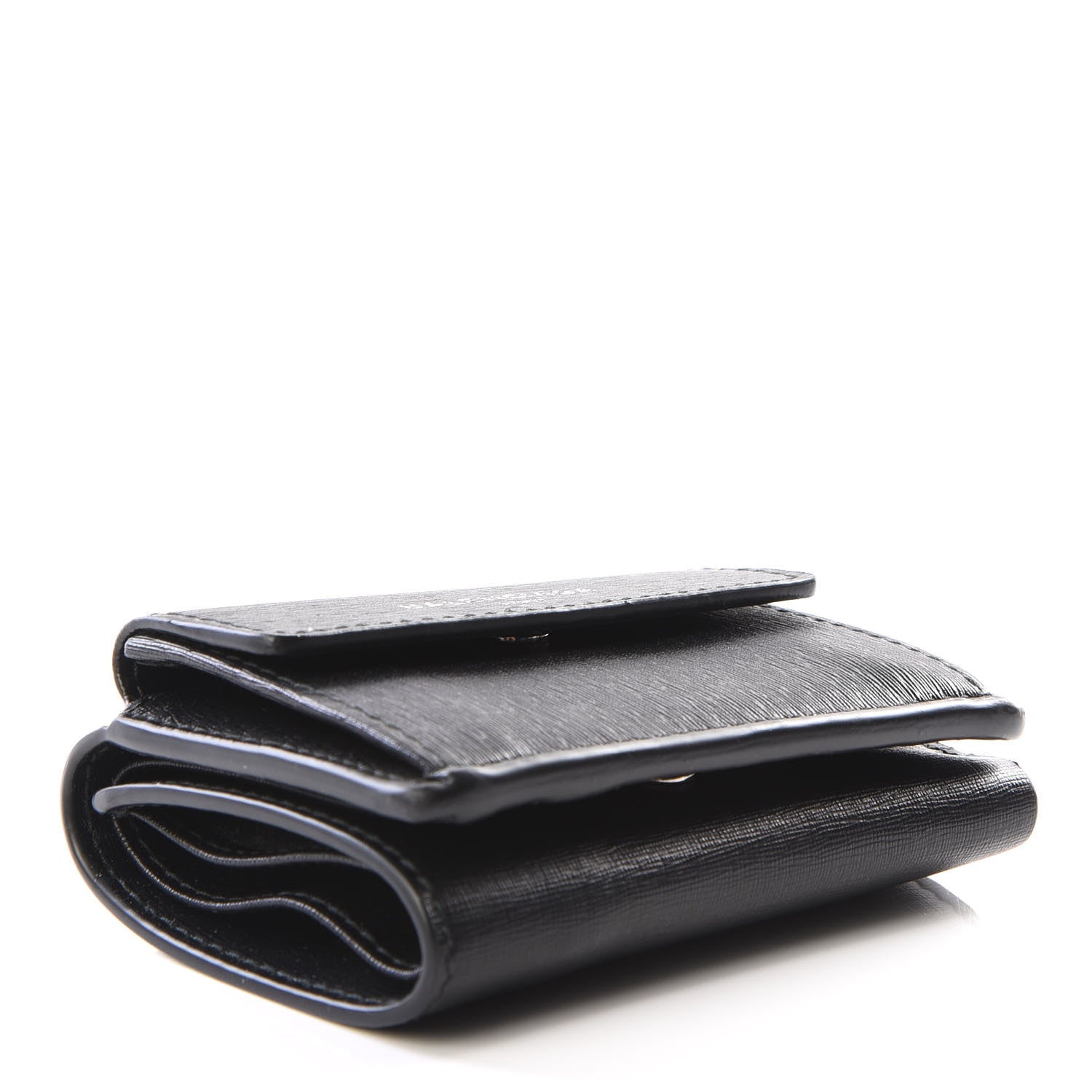 Balenciaga Striped Calfskin Logo Mini Wallet Black 3 of 12