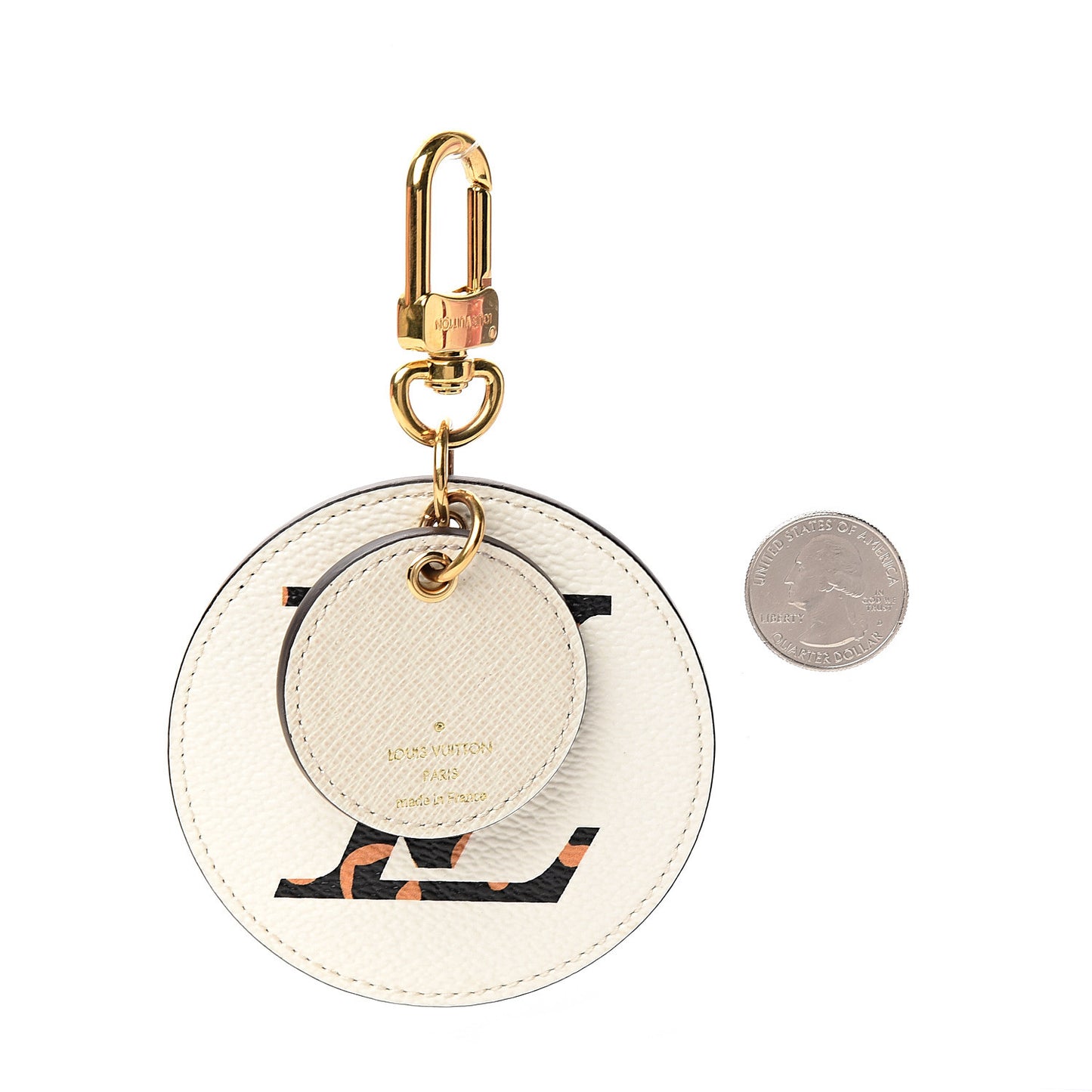 Monogram Giant Jungle Bag Charm Key Holder Ivory