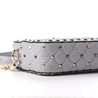 Valentino Garavani Craquele Nappa Rockstud Spike Camera Crossbody Bag Pastel Grey 6 of 9