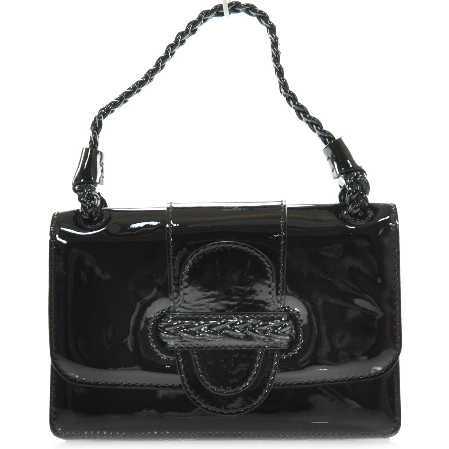 Valentino Garavani Patent Histoire Shoulder Bag Black 1 of 9