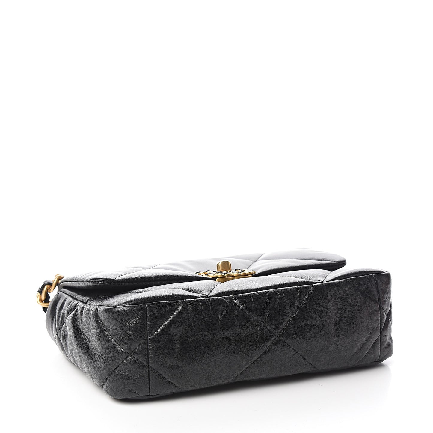 Lambskin Quilted Medium 19 Flap Black