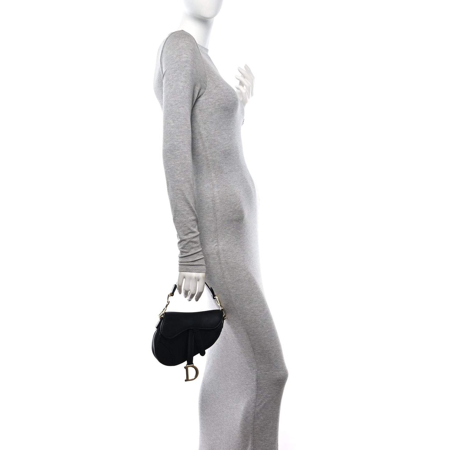 Calfskin Mini Saddle Bag Black