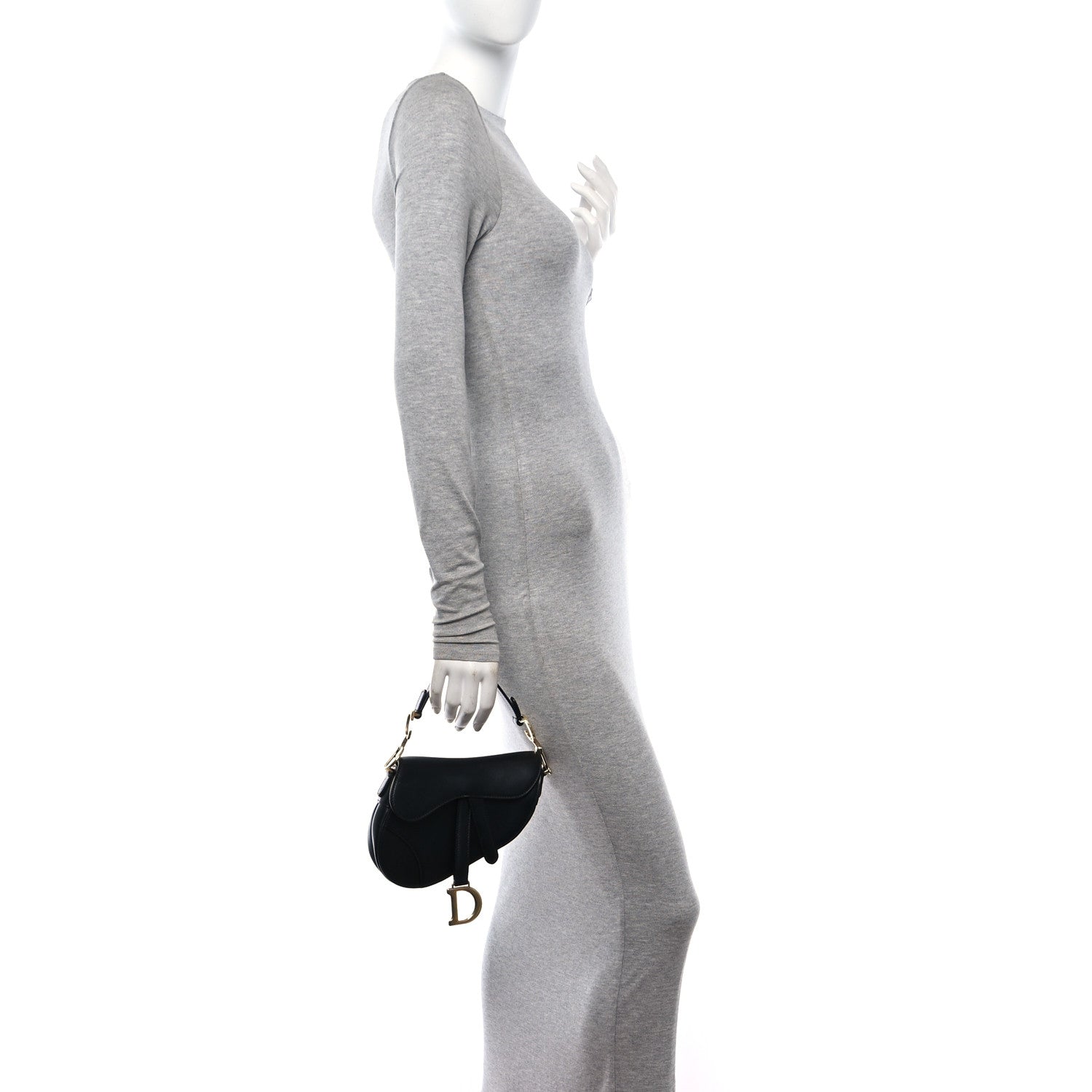 Christian Dior Calfskin Mini Saddle Bag Black 3 of 11