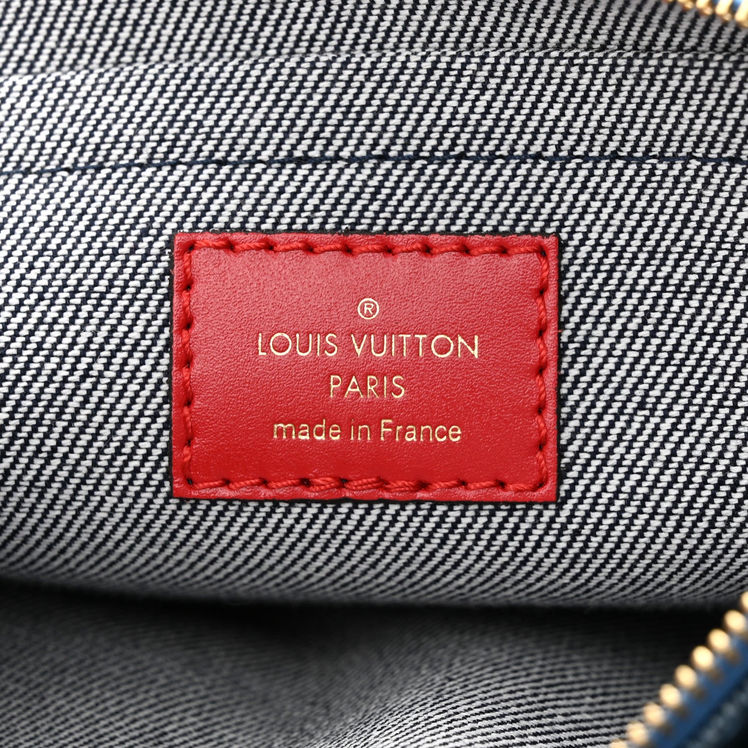 Louis Vuitton Denim Damier Monogram Patchwork Multi Pochette Accessories Blue Rouge 8 of 12