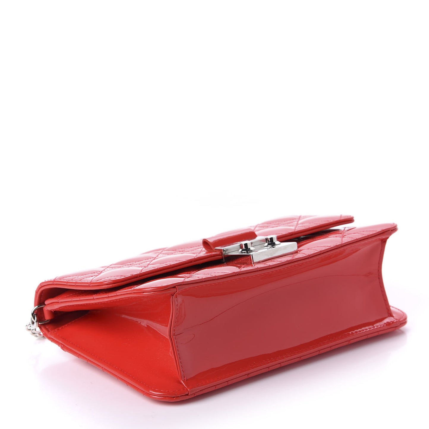 Patent Cannage Miss Dior Promenade Pouch Red