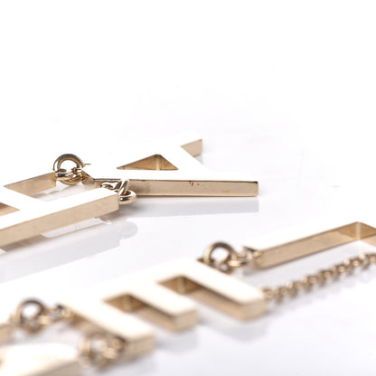 Chanel Metal Cha-Nel Logo Drop Earrings Gold 4 of 6