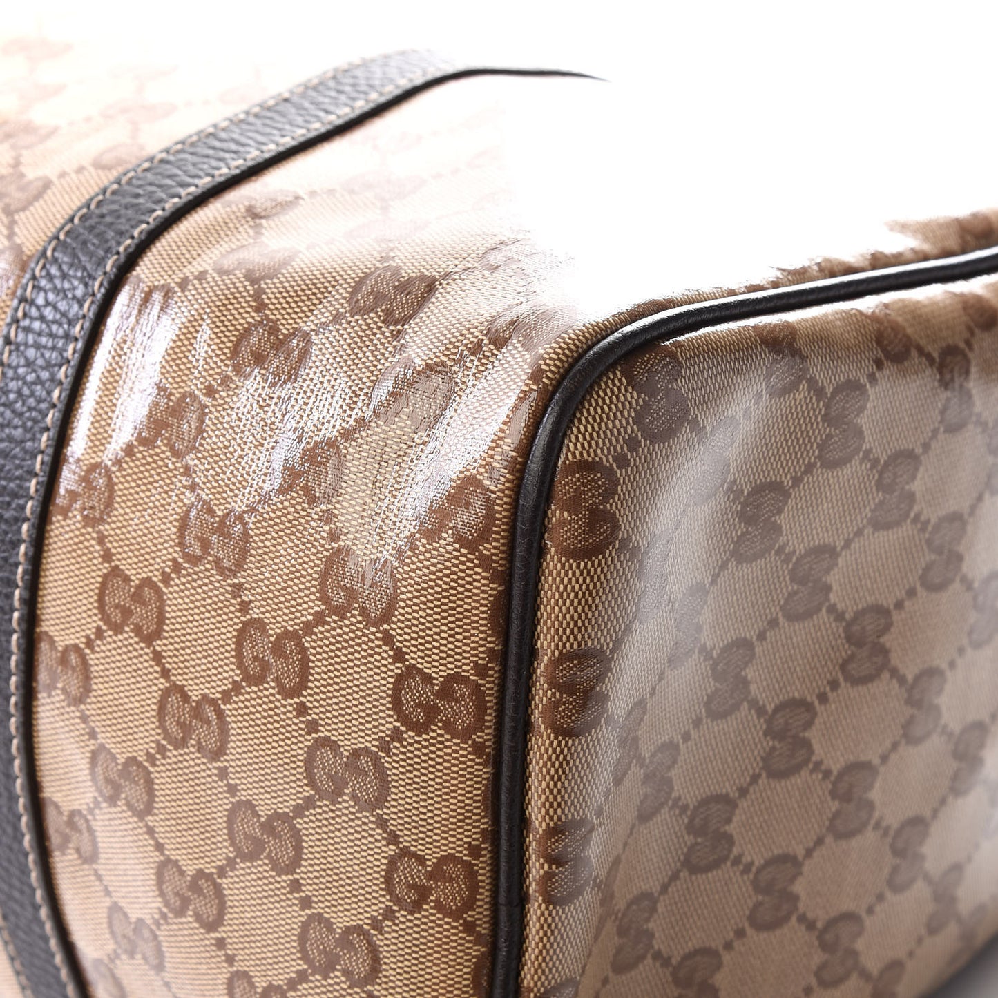 Crystal Monogram Medium Joy Boston Dark Brown
