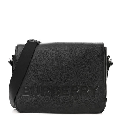 Burberry Grainy Calfskin Embossed Bruno Messenger Black 1 of 9