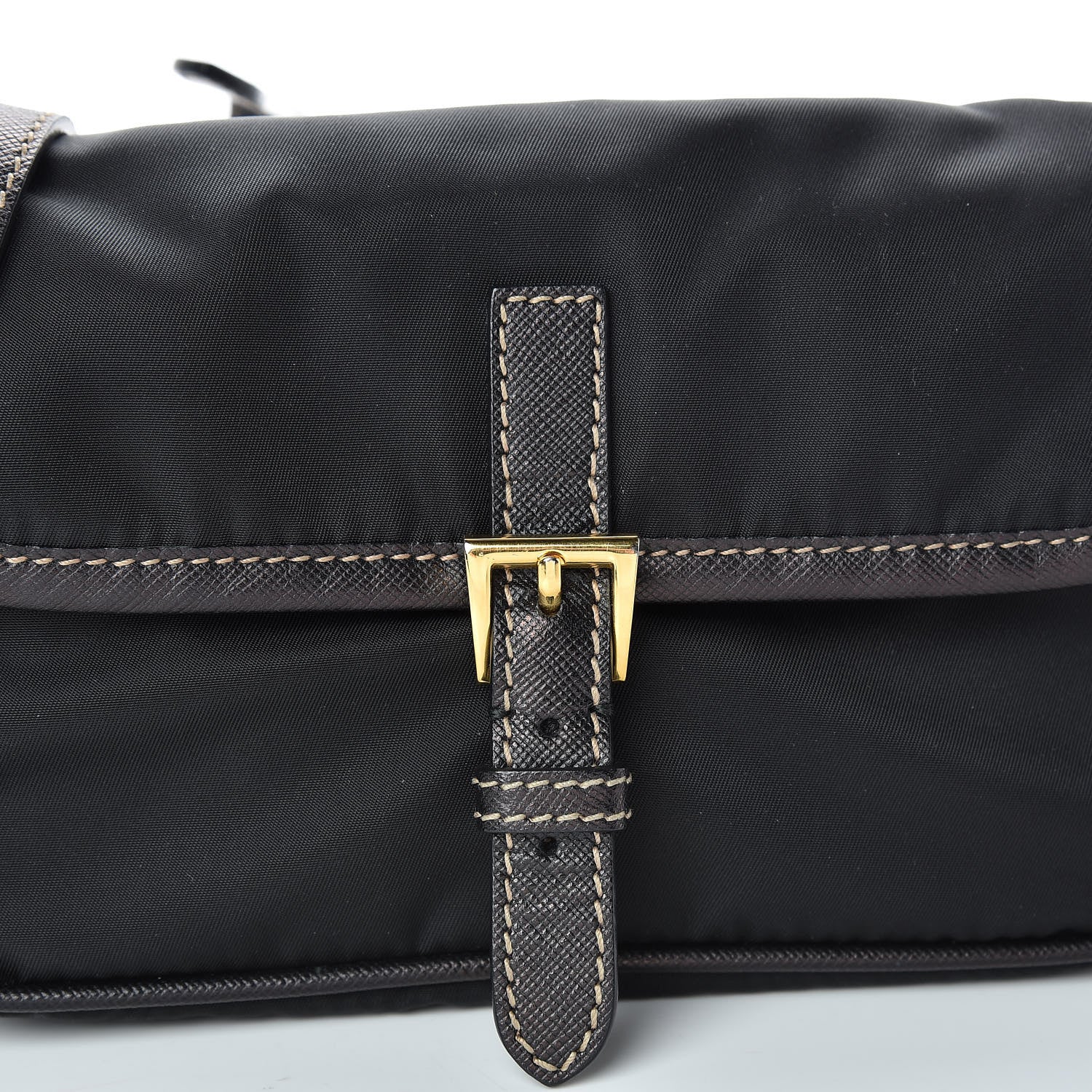 Prada Tessuto Nylon Saffiano Small Crossbody Bag Black 8 of 10