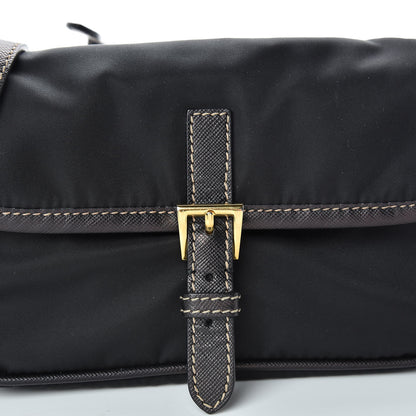 Prada Tessuto Nylon Saffiano Small Crossbody Bag Black 8 of 10