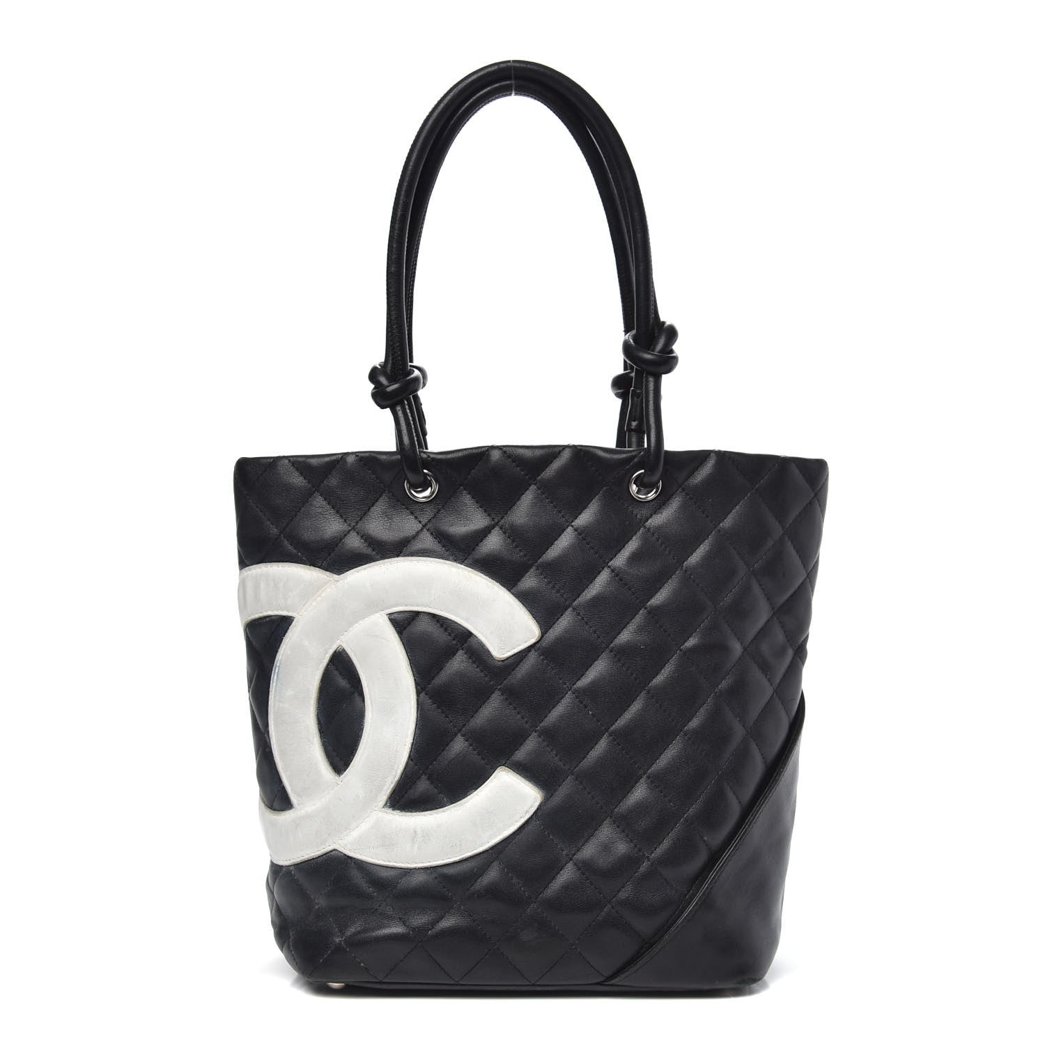 Chanel Calfskin Quilted Medium Cambon Tote Black White 1 of 21