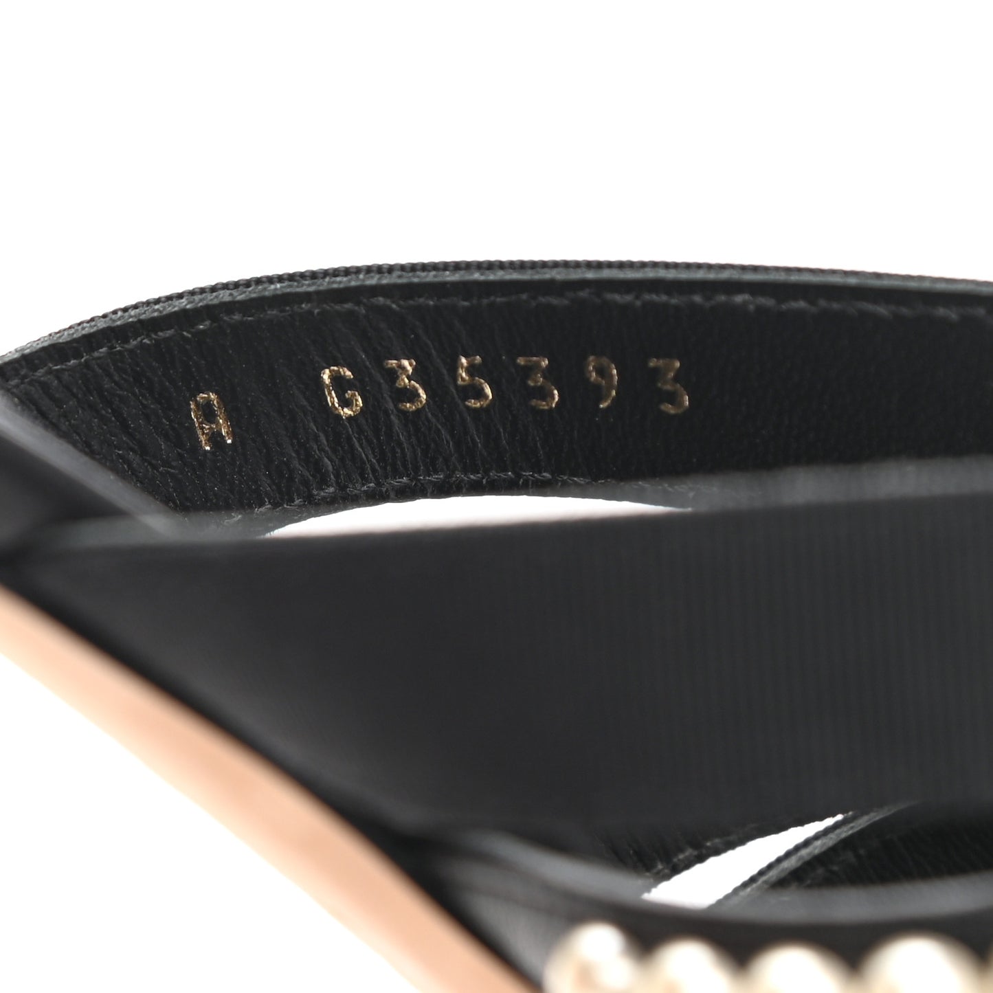 Grosgrain Pearl CC Flat Sandals 38.5 Black