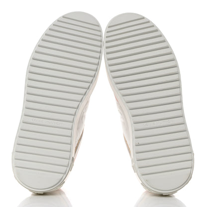 Louis Vuitton Monogram Embossed Calfskin Damier Azur Time Out Sneakers 36 Rose Clair Pink 5 of 9