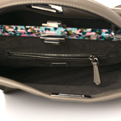 Fendi Vitello Seta Plexiglass Granite Large Peekaboo Iconic Satchel Tortora 6 of 7