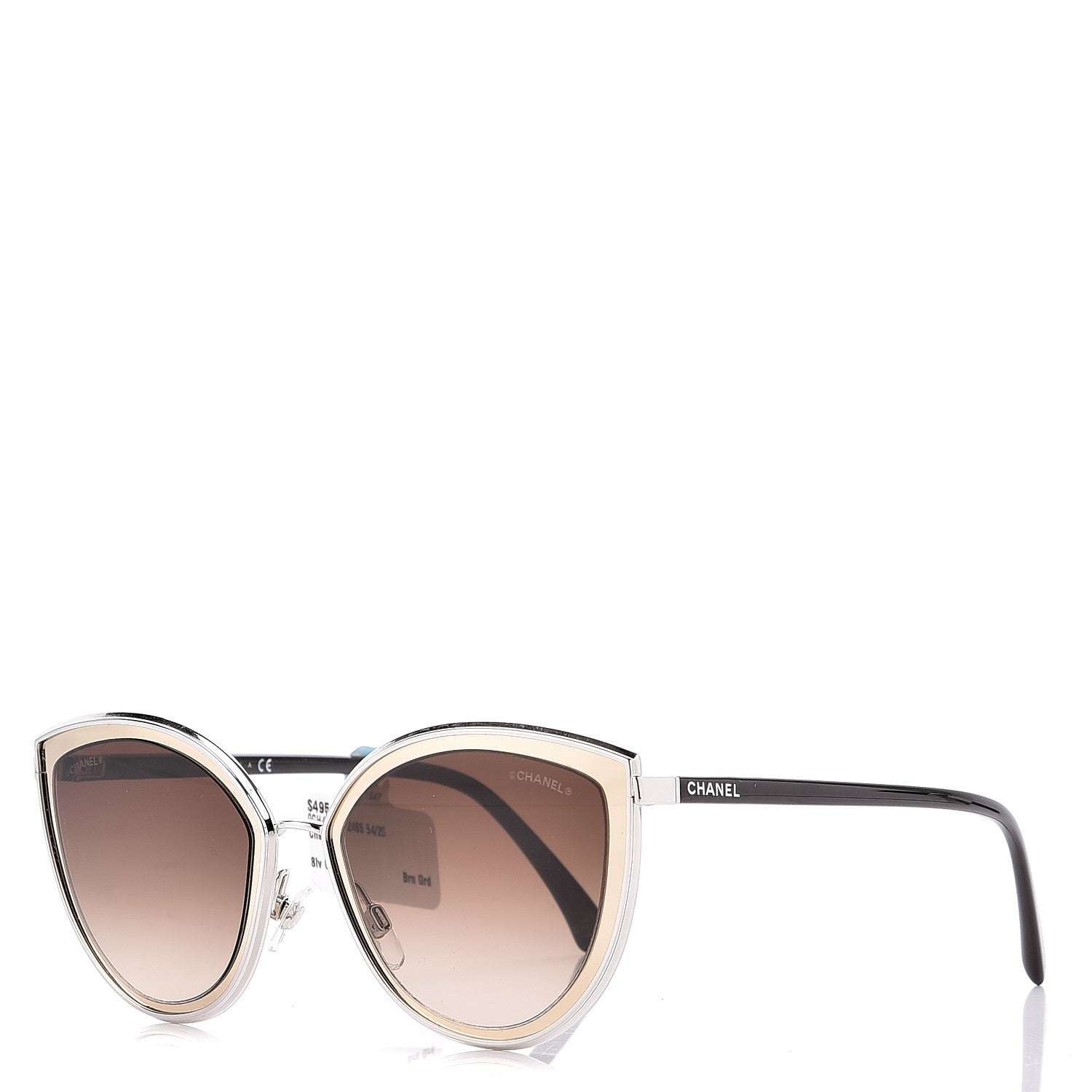 Chanel Metal Cat Eye Sunglasses 4222 Gold 1 of 8